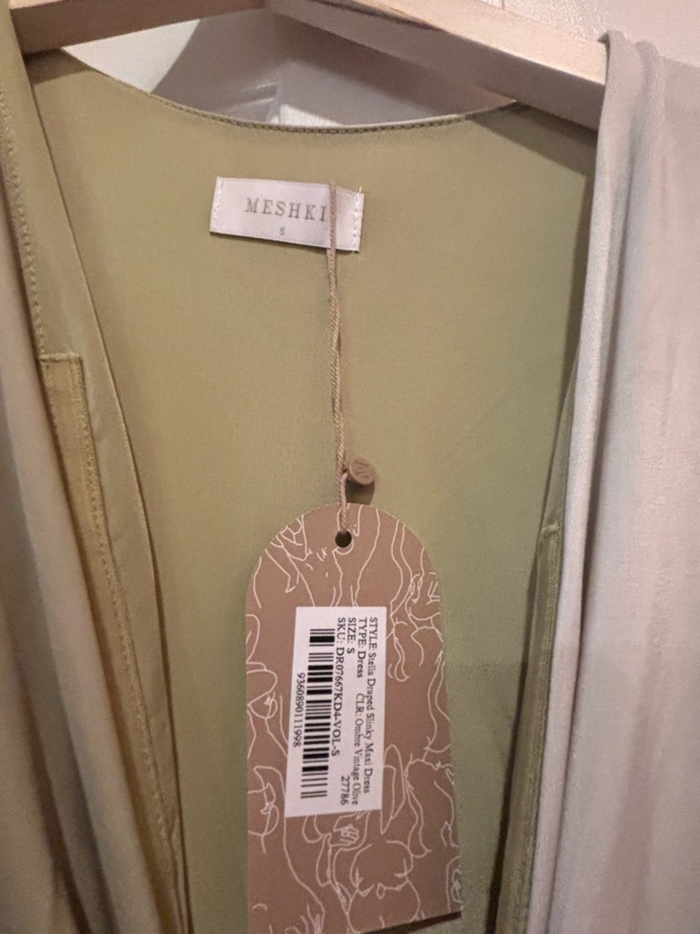 Meshki Olive & Cream Twist-Front Maxi Dress - Picture 4 of 4